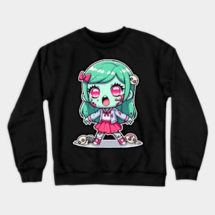 Zombie Skull Kawaii Girl Crewneck Sweatshirt